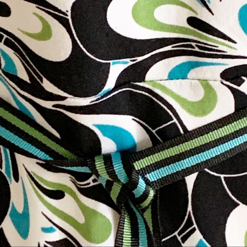LOFT Dress Brown Blue Green Floral Sleeveless Ribbon Belted Dress Size 6 - Picture 10 of 15